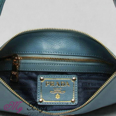 2014 Prada vitello daino leather shoulder bag BR4894 light blue - Click Image to Close